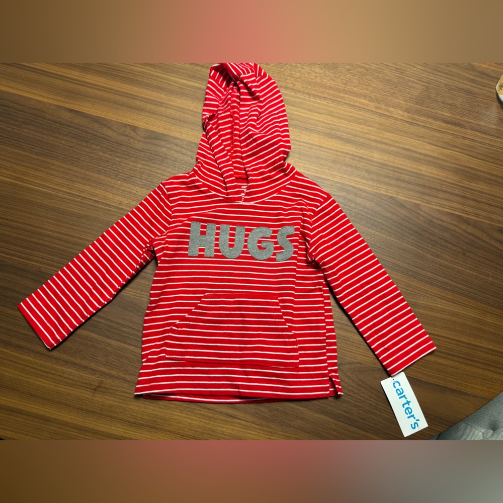Carter's Red and White Striped Hoodie